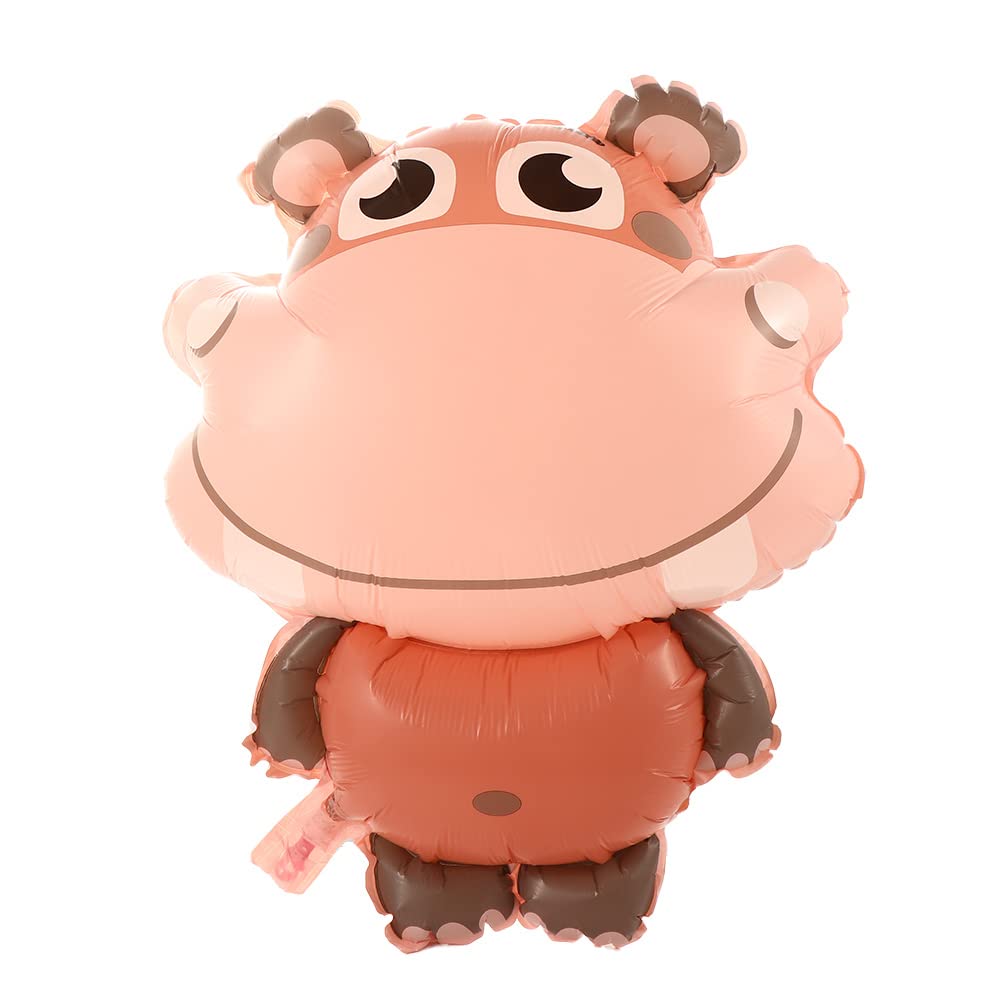 Cartoon Animal Balloons Inflatable Aluminum Foil Balloon Photo Props Children's Day Birthday New Year Party Decoration Children Gift,24.8 * 16.5inch(hippo)