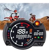 Geloo Compteur Moto Numérique | 12000 Tr/min | 199 Km/h | Universel 1,2,4 Cylindres | écran LCD | 12V