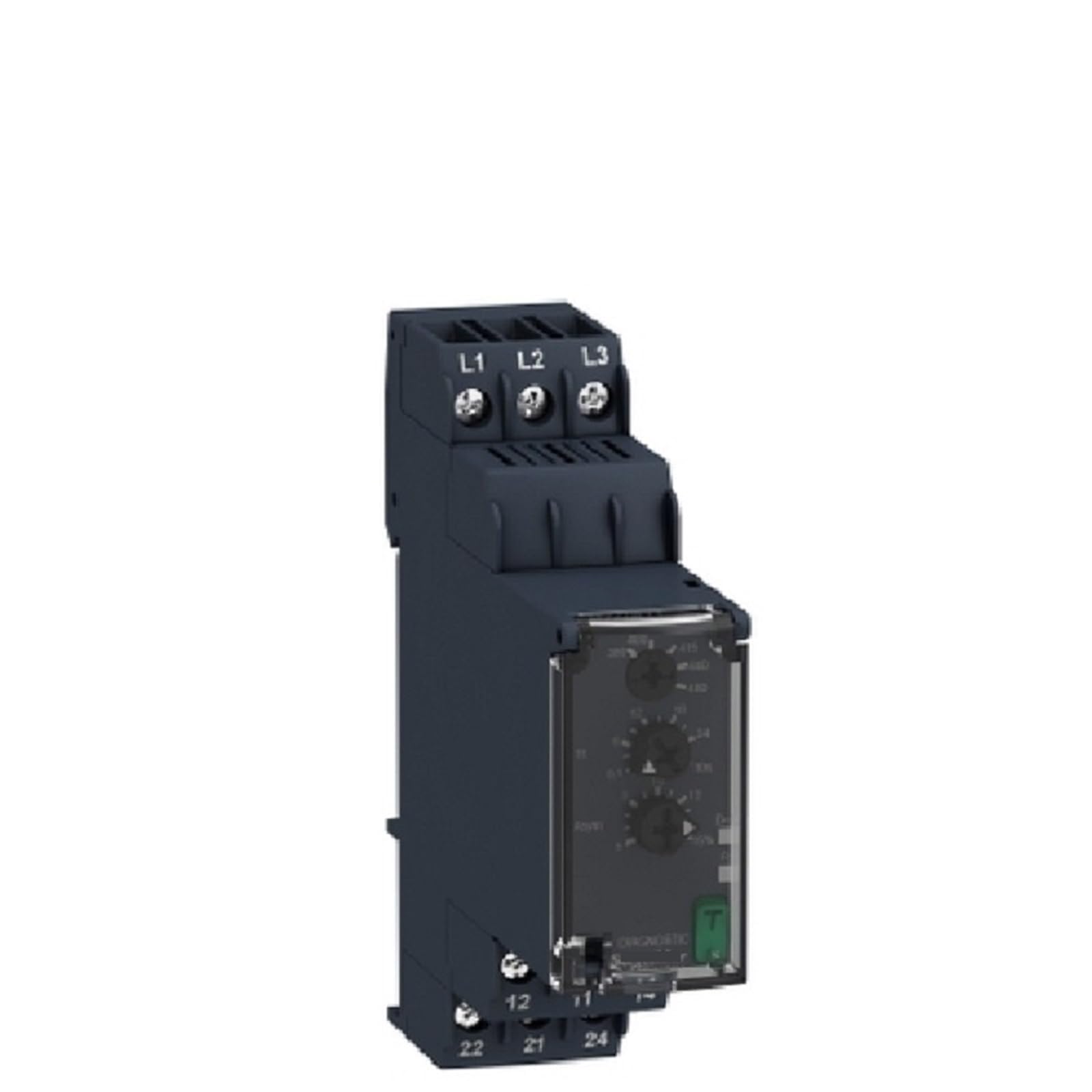 Relés temporizadores eléctricos Relés temporizadores modulares con botón de diagnóstico y Puntero de dial, Ancho 22,5 mm Serie RE221 1 Pieza (Size : RE22R1MKMR 1CO)