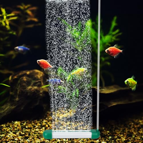 hygger 5.9 Inch Aquarium Bubble Strip, Nano Dual-Row Aquarium Air Stone Kit, Quiet Dissolved Oxygen Diffuser Air Bubble Curtain Wall, Self-Sinking Design Fish Tank Bubbler for Saltwater Freshwater