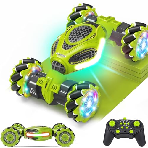 Gesture Sensing RC Stunt Car, Remote Control 2.4GHz 4WD Hand Controlled Car Toys for Boys and Girls Age 6-12, 360° Rotating Drift RC Cars with Lights and Music, Ideal Birthday and Christmas Xmas Gift