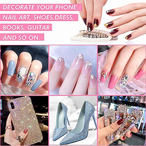 Nail Art Ab Crystals Rhinestones Set - 3100Pcs Nail Gems Flatback Jewels For Acrylic Nails Design, 12 Types Of 600 Special-Shaped Diamonds + 2500 Flatback Rhinestones Kit For Nail Diy Decorations #TOP5