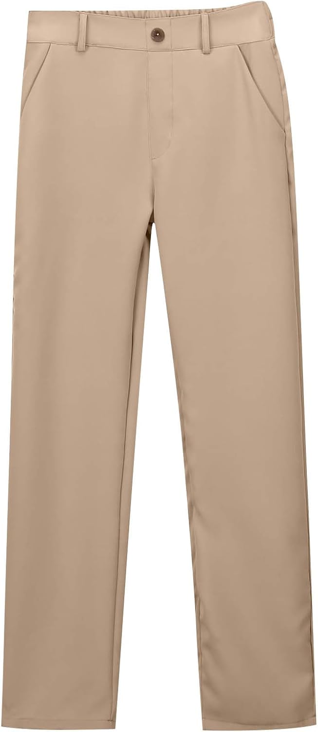 School Uniform Trousers Boys Pull On Pants Straight Leg Soft Dress Pants