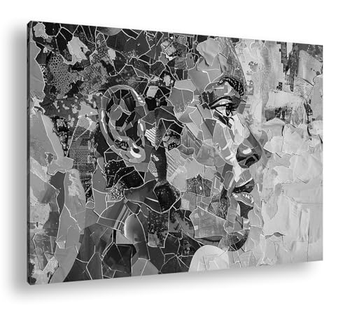 Portrait de mosaïque coloré grand format image sur toile salon 90 x 60 cm