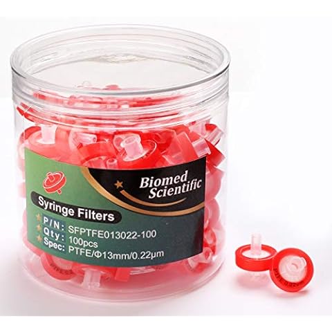 Biomed Scientific Syringe Filters PTFE 13mm Diameter 0.22um Pore Size Non Sterile Pack of 10 Cover