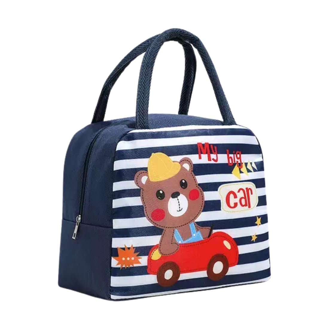 KARBD Insulated Lunch Bag for Kids Children Waterproof Big Size Thermal Aluminium Foil Insulation Lunch Box Bag for Hot Food (22 x 11 x 19 cm, Brown Colour, Teddy Car Design) (B0D7C1PMYS) Amazon Price History, Amazon Price Tracker
