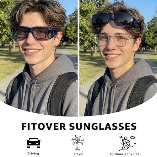 Image of LVIOE Polarized Photochromic Sunglasses Women Men, Fit Over Sun Glasses with UV Protection for Driving Traveling
