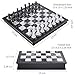 2-in-1 Chess Set and Magnetic Checkers Set - Foldable 13-inch Travel Board Game, Durable Plastic, Puzzle and Strategy Toys for Kids and Adults
