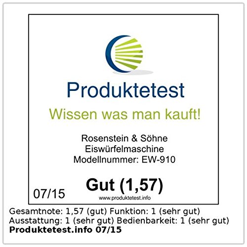 Rosenstein & Söhne Mini Eiswürfelmaschine: Eiswürfelmaschine EW-910, 1,7 Liter Wassertank (Würfeleismaschine, Kleinste, Eiswürfelformen) – Bild 5