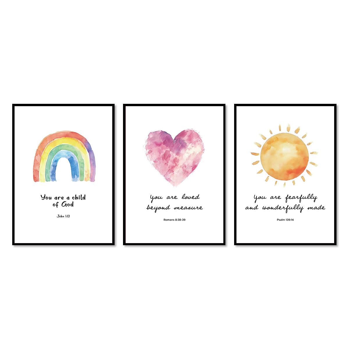 Toile chrétienne baptême poster verset biblique bébé 30x45cm - 8