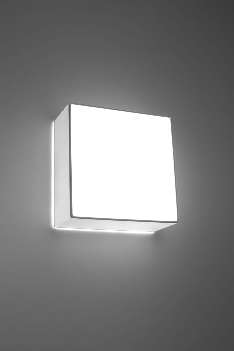 SOLLUX lighting HORUS Plafoniera Quadrata Bianca - Plafoniera con 1 Sorgente Luminosa E27 - Lampadina Non Inclusa - Lampada Moderna per Interni Contemporanei - 25/25/11 cm