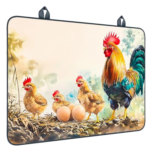 Image of Nuxovilar Farmhouse Chicken Stove Cover Diatomaceous Earth 28.65x20.47 | Glass Protector Countertop Mat Counter Saver Cooktop Cover Kitchen Patio Breakfast Nook (Chicken Egg Pattern)
