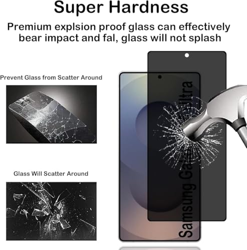 Image of ZARALA Privacy Hydrogel Screen Protector for Samsung Galaxy S25 Ultra 5G Anti-Spy Flexible TPU Private Protective Film, Anti-Scratch Anti-Peeping Ultra-Thin Soft Hydrogel Protective Film