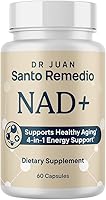 Vista 1 de Santo Remedio Suplemento NAD+, ayuda a apoyar el envejecimiento saludable y la salud celular, apoyo energético 4 en 1, fabricado con vitamina B12