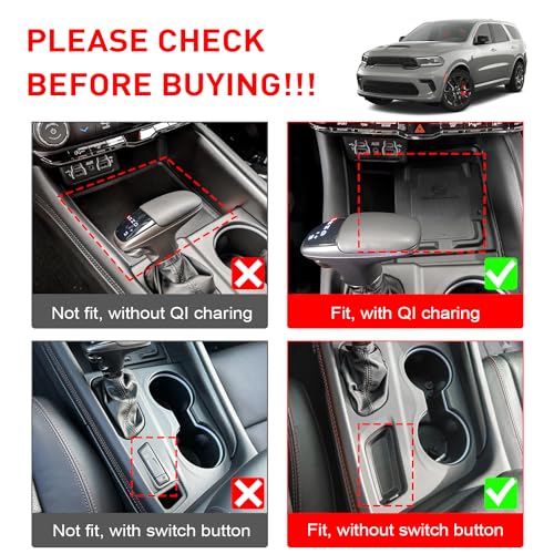 Insertos para portavasos Dodge Durango 2021-2026, silicona negra miniatura 3