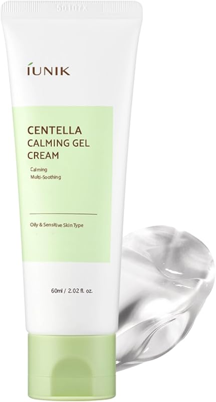 IUNIK Centella Calming Gel Cream - Moisturizer for Soothing 2.02 fl oz | Non-Comedogenic Lightweight Gel Moisturizer for Soothing & Blemish Care, Korean Skincare for Oily, Sensitive &Acne-Prone Skin