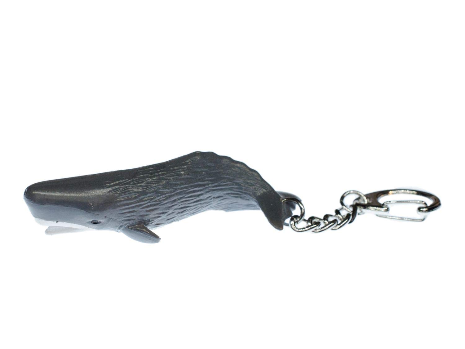 Miniblings Sperm Whale Key Ring Chain Keychain Ocean Seafood Gray Trumpet