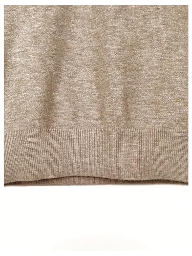 Image of Floerns Women's Casual Rib Knit Short Sleeve Mock Neck Pullover Sweater Top Khaki Large
