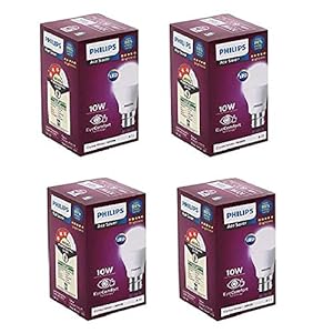 PHILIPS Ace Saver 10W B22 LED Bulb,900lm, Cool Day Light, Pack of 4
