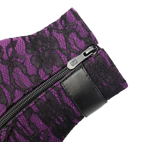 DINTAHA Womens Victorian Boots Lace Ankle Boots Platform Chunky Heel Combat Goth Boots4