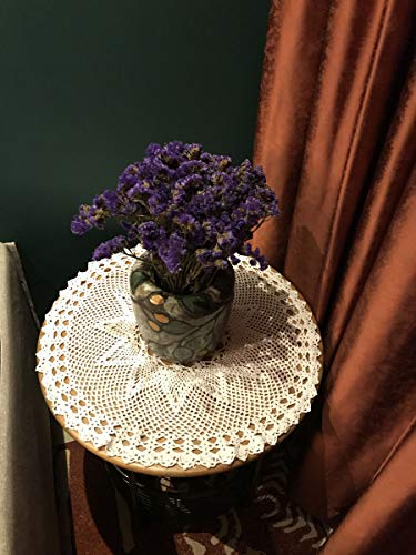 Janef White Handmade Crochet Cotton Table Cloth Lace Doilies Round Lace Tablecloths 22 Inches. #TOP2