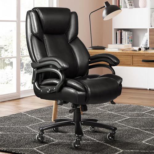 Vitesse JRF-EOC-BLK 500Lbs Heavy Duty Office Chair For Low Back Pain Relief, Big And Tall Office Chair With Ergonomic Lumbar Support, High Back Executive Chair thumb #1