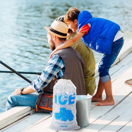 Image of 100 PACK 10 lb. Drawstring Ice Bags 12 x 21 Inch Heavy-Duty