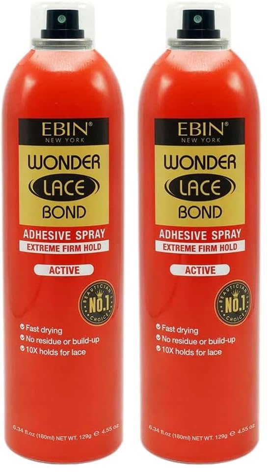 Image of EBIN NEW YORK Wonder Lace Bond Adhesive Spray - Extreme Firm Hold 14.2oz / 400ml (Pack of 2)