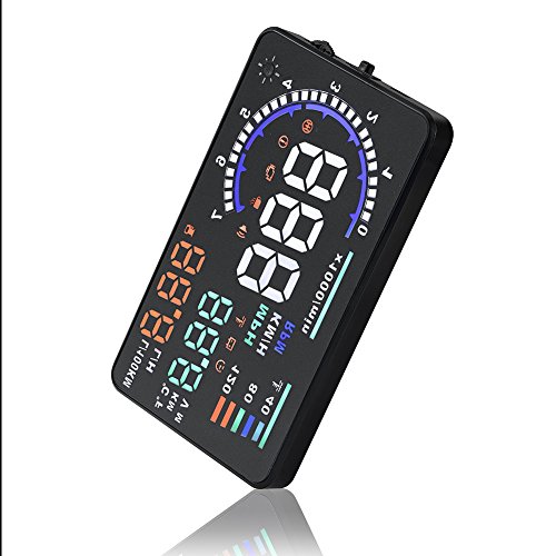 Samochodowy uniwersalny wyświetlacz Head Up HUD, A8 5.5 ''OBD II wyświetlacz samochodowy HUD Head Up Auto Windshied ekran odblaskowy wyświetlacz prędkości samochodu System ostrzegawczy