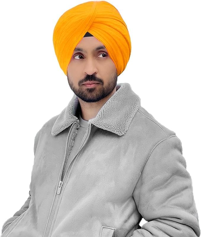 shine collection Traditional Turban Punjabi Sardar Pagri Dastar Cotton Full Voil for Men and Boys (Yellow).-picture-43