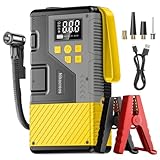 Portable Car Jump Starter with Air Compressor for Emergencies,3000A Peak and 150 PSI Max,for 12L Gas & 10L Diesel Engines,LCD Display,LED Light
