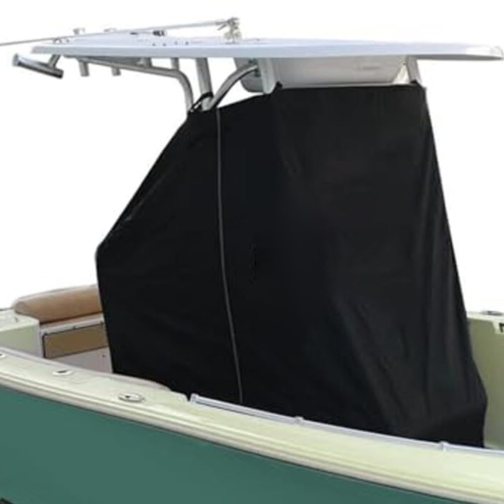 T-Top Copertura per console centrale per barca, tessuto Oxford impermeabile con cerniera, protezione per tutte le stagioni per sedile del timone marino, nero (208 x 137 x 183 cm)