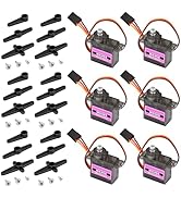 FORIOT 6Pcs Micro Servo MG90S Motor All Metal Gears 9G Micro Servo for Arduino Project Robot Arm ...