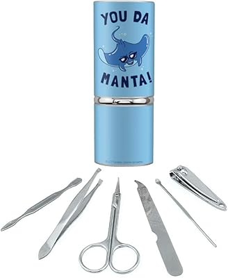 You Da Manta Ray Cool Man Funny Humor Stainless Steel Manicure Pedicure Grooming Beauty Care Travel Kit