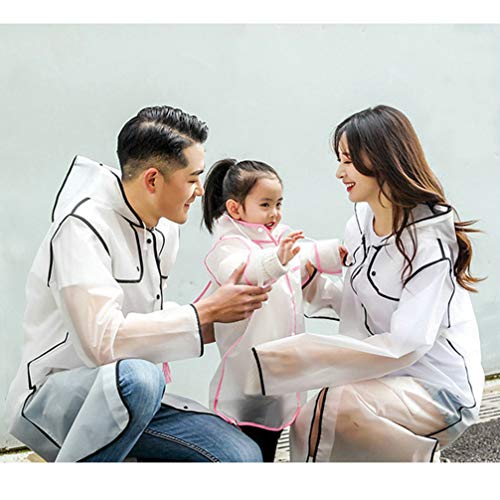 Poncho de chuva infantil KESYOO com capuz transparente reutilizável para crianças em geral protetor