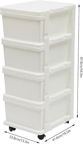 Miniatura 3 de LOYALHEARTDY Organizador de cajones, caja de almacenamiento para el hogar con 4 cajones, caja de almacenamiento de cosméticos con 4 cajones