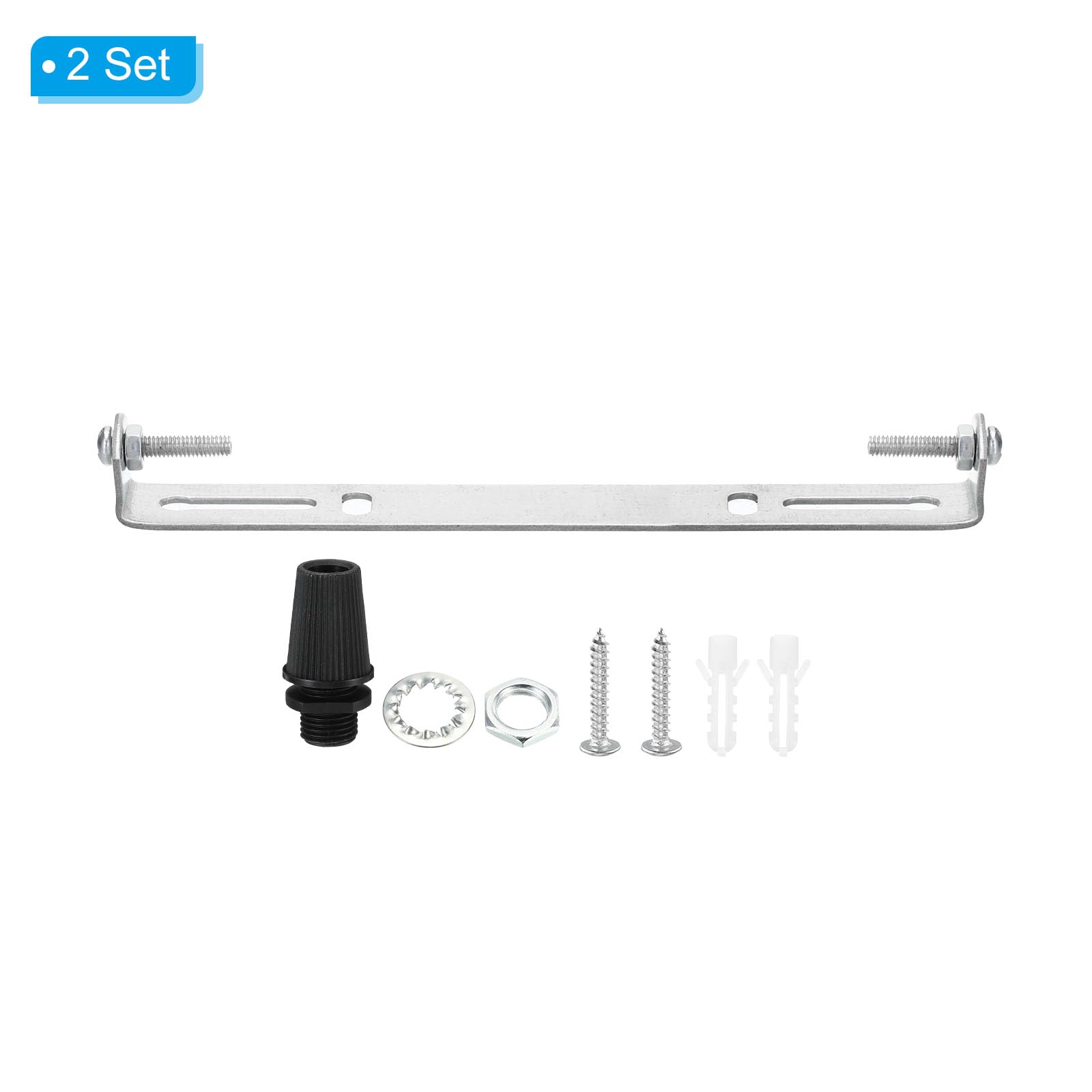 PATIKIL 80 mm plafondlampplaat kit, set van 2 lampen, montagebeugels, plaat, staal, dwarslijst voor thuis, kantoor, hanglamp, muur met schroef, sluitring moer