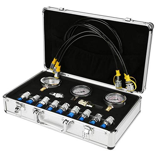 Excavator Hydraulic Pressure Test Kit with Testing Point Coupling and Gauge Professional Hydraulic Pressure Guage 1 Set