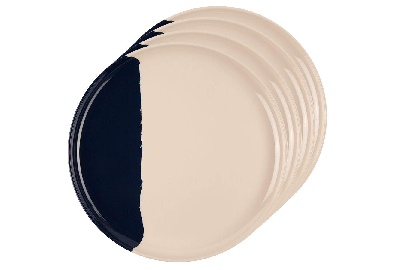 Melamine Side Plates Set of 4, Salad Plates, Dessert Plates, Ivory/Navy – Thomas Fuchs Creative