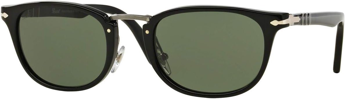 Persol PO3127S Sunglasses Black w/Green Lens 9531 PO3127 For Men