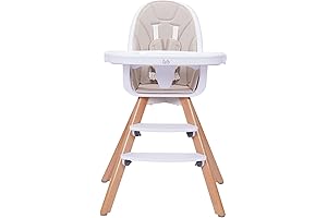 3-in-1 Convertible Neutral High Chair for Babies and Toddlers