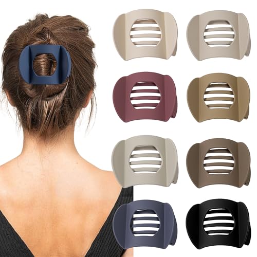 HBselect 8 Pezzi Mollette Capelli Donna, Fermaglio Capelli Piatti, Mollettone Antiscivolo, Pinze per Capelli per le Donne e Ragazze