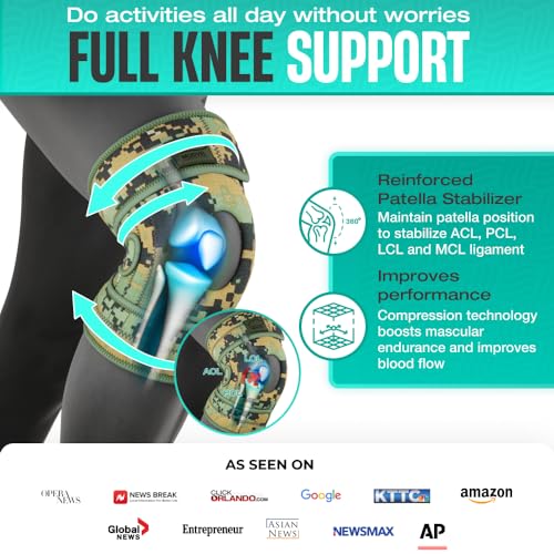 Image of Modvel ELITE Knee Brace for Men & Women - Patella Gel Pads & Side Stabilizers for ACL, Meniscus Tear, Arthritis & Injury Recovery - Maximum Support for Running, Sports & Joint Pain Relief