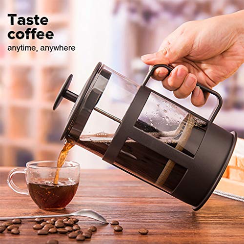 Image of French Press Coffee Maker, Heat Resistant Borosilicate Glass Coffee Pot Percolator, Coffee Brewer with Filtration, Tea Maker Filters, 11 OZ, 350ML, 1 or 2 Cup