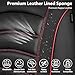 CAR PASS 3D Foam PU Leather Car Seat Covers, Universal Seat Covers Front 2 for Trucks SUV Sedan Automotive Seat Covers Armrest Airbag Compatible Waterproof Comfortable Faux Nappa Leather Black Red