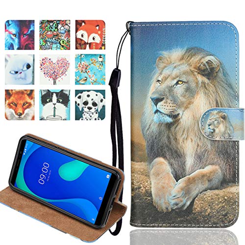 Langlee - Funda protectora para BQ Aquaris U Plus, piel sintética, con tapa magnética, función atril, color negro Cover