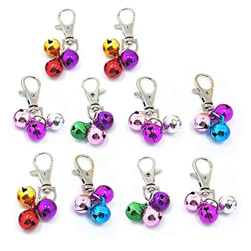 Cat Collar Bells Loud Dog Bell Training Charm Pendants for Pet Puppy Kitty Necklace Collar (10 PCS, Colorful)
