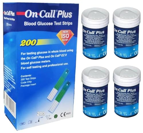 Image of On Call Plus Blood Glucose Test Strips 200 Strips Glucometer Strip