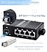 Atroodac Mini Industrial 4 Port Gigabit Switch with SFP Slot Din Rail Wall Fanless Unmanaged Ethernet Switch 4*1000Mbps Ports +1G SFP Fiber Port Supportt Plug & Play Network Switch