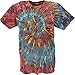 Produktbild GURU SHOP Batik T-Shirt, Herren Kurzarm Shirt, Petrol/bunt Spirale, Baumwolle, Size:L, Rundhals Ausschnitt Alternative Bekleidung